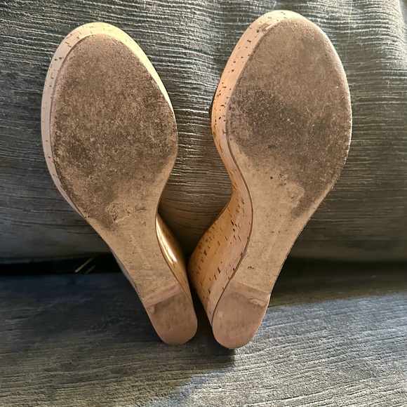 GIANVITO ROSSI BLACK LEATHER CORK WEDGE PLATFORM SANDAL - SIZE 39 (9) - Picture 8 of 10